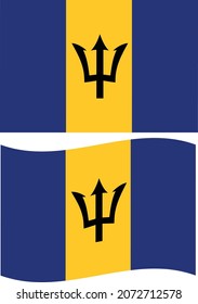 flag of Barbados on white background. national flag of Barbados. waving flag of Barbados. flat style.