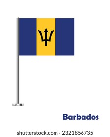 Flag of Barbados, Table Flag of Barbados, Vector Illustration.