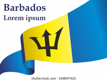 Flag of Barbados, Barbados. Template for award design, an official document with the flag of Barbados. Bright, colorful vector illustration.