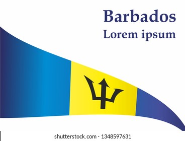 Flag of Barbados, Barbados. Template for award design, an official document with the flag of Barbados. Bright, colorful vector illustration.