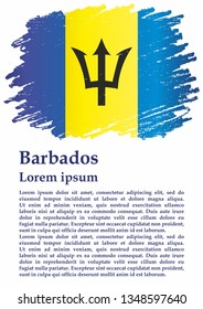 Flag of Barbados, Barbados. Template for award design, an official document with the flag of Barbados. Bright, colorful vector illustration.