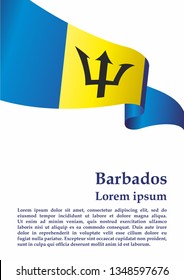 Flag of Barbados, Barbados. Template for award design, an official document with the flag of Barbados. Bright, colorful vector illustration.