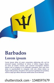 Flag of Barbados, Barbados. Template for award design, an official document with the flag of Barbados. Bright, colorful vector illustration.