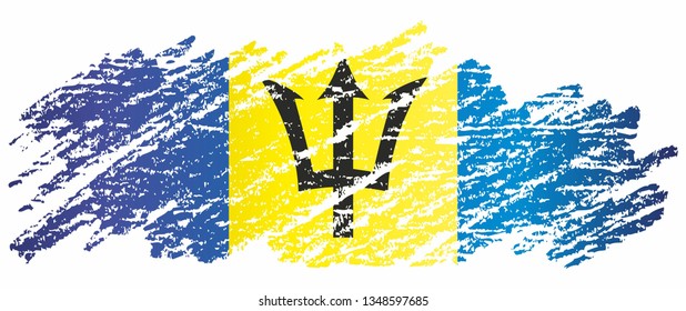 Flag of Barbados, Barbados. Template for award design, an official document with the flag of Barbados. Bright, colorful vector illustration.