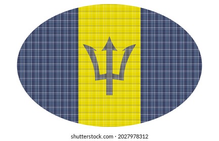 Flag Of The Barbados With Textile Texture Vector Illustration
