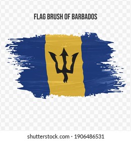 Flag Of Barbados in texture brush  with transparent background, vector illustration in eps file