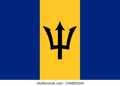 Flag of Barbados. Vector Illustration