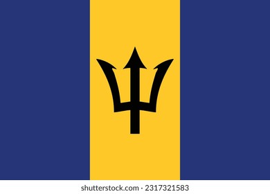 Bandera de Barbados - Ilustración vectorial.