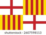 Flag of Barcelona. Vector illustration of city flag of Barcelona.
