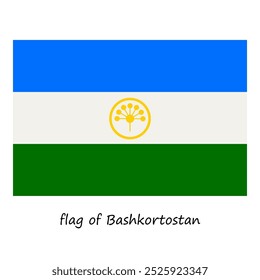 The flag of Bashkortostan in a flat style, isolated on a white background. the official state symbol of Bashkortostan. stock vector illustration. EPS 10.