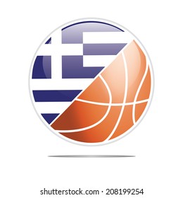 Flag with basketball Ball - Vector