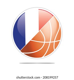 Flag with basketball Ball - Vector