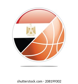 Flag with basketball Ball - Vector
