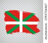 Flag of  Basque Country brush strokes. Flag Autonomous Community Basque Country of Spain on transparent background for your web site design, logo, app, UI.  Spain. Stock vector.  EPS10.