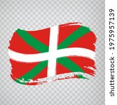 Flag of  Basque Country brush strokes. Flag waving   Autonomous Community Basque Country of Spain  on transparent background for your web site design, logo, app, UI.  Spain. Stock vector.  EPS10.