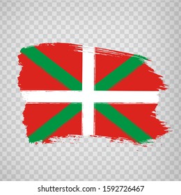 Flag of  Basque Country brush strokes. Flag Autonomous Community Basque Country of Spain on transparent background for your web site design, logo, app, UI.  Spain. Stock vector.  EPS10.