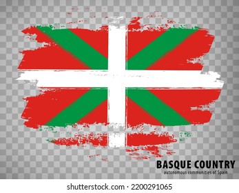 Flag of Basque Country brush strokes. Flag Autonomous Community Basque Country on transparent background for your web site design, app, UI. Kingdom of Spain. Stock vector.  EPS10.