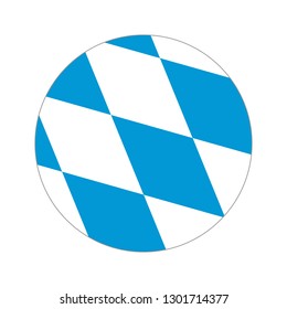 Flag of Bavaria. Circular icon on white background, vector illustration.