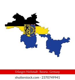 Erlangen-Höchstadt Flag - Bavaria, Germany (EPS)