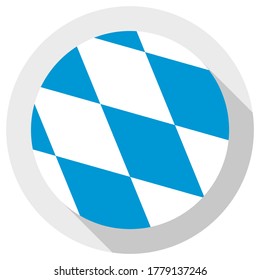 Flag of Bavaria, Round shape icon on white background, vector illustration