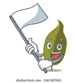 With flag bay leaf mascot cartoon