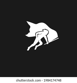 Flag Bearer Logo Design Vector