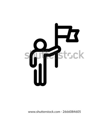 flag bearer outline icon vector design good for web or mobile app