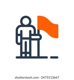 Flag Bearer Vector Icon Illustration