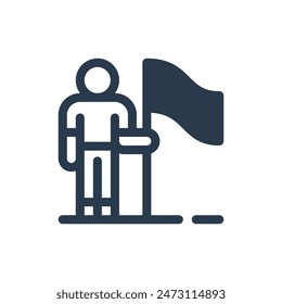 Flag Bearer Vector Icon Illustration