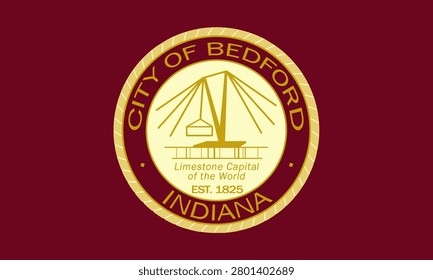 Flag of Bedford, Indiana, USA. 