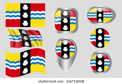 The Flag of Bedfordshire County, England