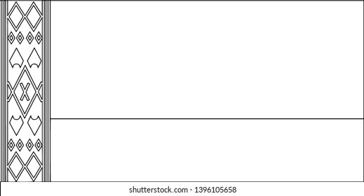Flag of Belarus 2009 this flag is divided into two horizontal bands of different size it has ornament pattern on left side vintage line drawing or engraving illustration 