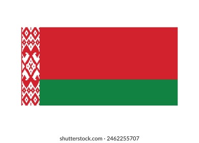 flag of Belarus, Belarusian flag in 1 to 2 proportion, vector illustration on a white background