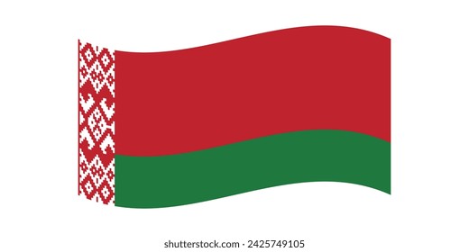 Flag of Belarus. Belarusian national symbol in official colors. Template icon. Abstract vector background.