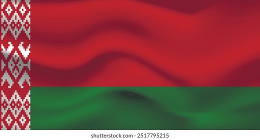 Bandeira da Bielorrússia. Símbolo nacional bielorrusso em cores oficiais. Ícone Modelo. Vetor de fundo abstrato.