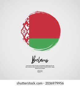 Flag of Belarus with brush stroke effect and text