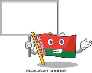 flag belarus in the cartoon shape bring board