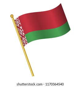 Flag of Belarus, Belarus flag Golden waving isolated vector illustration eps10.