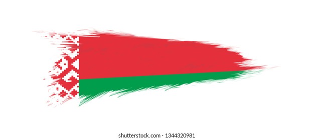 Flag of Belarus in grunge brush stroke, vector grunge illustration.