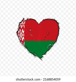 Flag Of Belarus in love texture brush  with transparent background, vector illustration in eps file