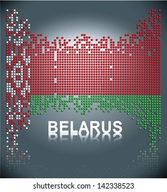 Flag of Belarus made out of square vector blocks, eps10