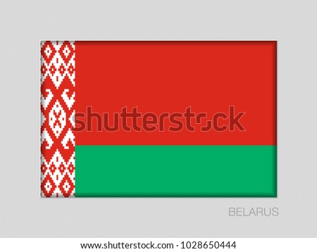Flag of Belarus. National Ensign Aspect Ratio 2 to 3 on Gray Cardboard