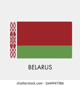 Flag of Belarus on gray background. Vector illustration in trendy flat style. EPS 10.