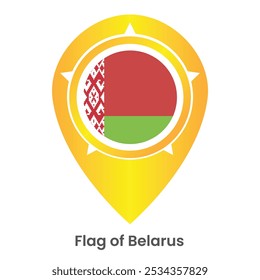 Flag of Belarus, pin map icon
