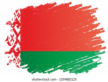 Flag of Belarus, Republic of Belarus. Bright, colorful vector illustration.