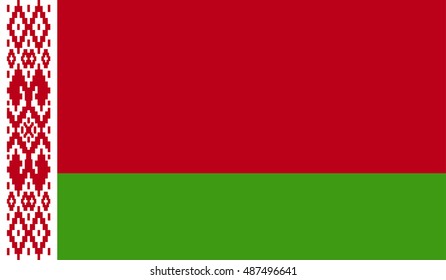Flag of Belarus vector. Accurate dimensions, element proportions and colors