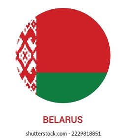 Flag Of Belarus, Belarus flag vector illustration, Belarus flag in a circle.