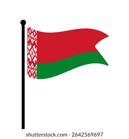 Bandeira da Bielorrússia. Design de ícone de ilustração de vetor de bandeira da Bielorrússia. Bandeira de mastro flutuante.
