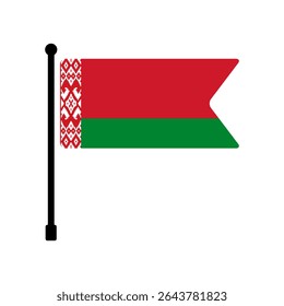 Flagge von Belarus. Weißrussische Flagge, Vektorgrafik-Symbol-Design. Flaggenmast-Symbol.