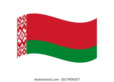 Flag of Belarus. Belarus wavy flag digital vector illustration. Fluttering flag.